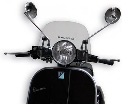 malossi luchtbel en windscherm voor piaggio 125 vespa px scooter na 1998 4515122 / sport transparant nieuw