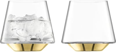 LSA Space Waterglas - 430 ml - Set van 2 Stuks - Goudkleurig