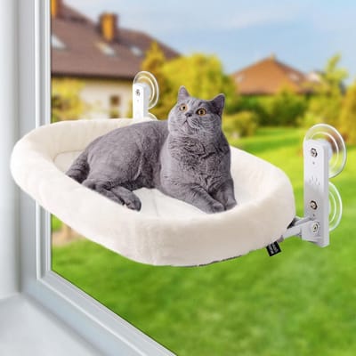 Cat Window Hammock voor katten | Opvouwbare kattenbed voor raam | Zonneterras voor katten tot 18 kg | 53 x 30 cm