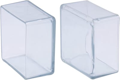 12x Vierkante Stoelpootdoppen PVC, Transparante Meubelbeschermers Krasvrij 50x50mm
