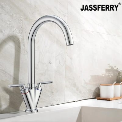 JASSFERRY Keukenkraan Dubbelgreeps Chroom Messing Draaibaar