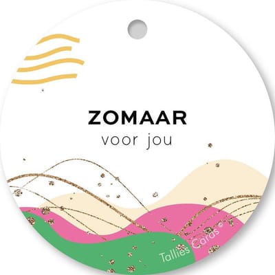 Tallies Cards - kadokaartjes  - bloemenkaartjes - Zomaar - Abstract - set van 5 kaarten - zomaar - aardigheidje - groetjes - 100% Duurzaam