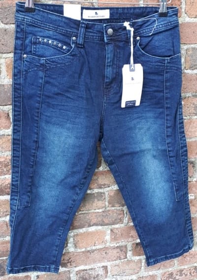 Brams Paris dames capri broek - denim blue capri broek - Holly - maat 28