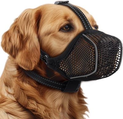 Comfortabele Verstelbare Hond Muilkorf voor Bijten Kauwen en Likken
