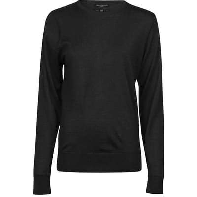 Tee Jays - Dames Crew Neck Pullover Sweater - Black maat S