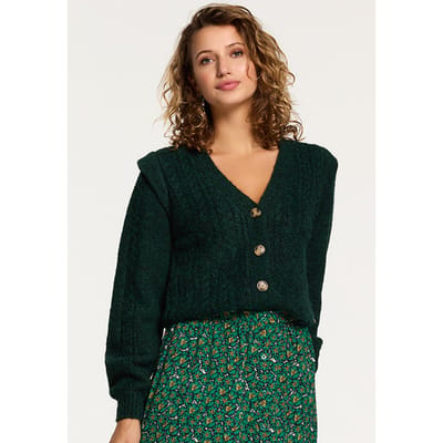 Shiwi Aspen Cardigan Rain Green Size: L | Cardigans Outlet | Dames | Groen