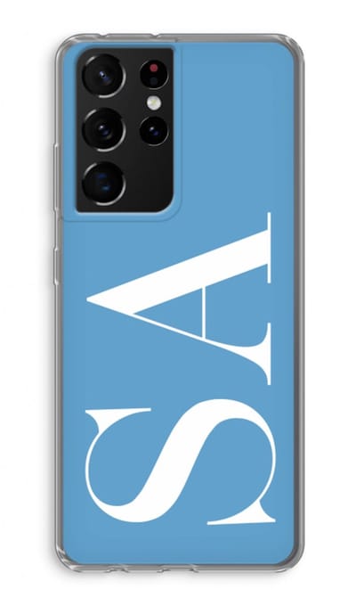 Gepersonaliseerd - Case Company® - Hoesje geschikt voor Samsung Galaxy S21 Ultra hoesje - Monogram N°2 - Soft Cover Telefoonhoesje - Bescherming aan alle Kanten en Schermrand