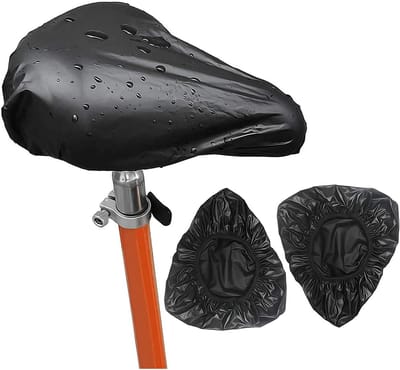 Waterdicht Fietszadelhoes 3-Pack - Zwart PVC Materiaal - Universeel Passend (27x24cm) - Voor MTB/Stadsfiets/Kinderfiets - Eenvoudig Te Plaatsen