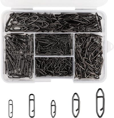 Dailygoods - 330 stuks power vissnaps hengelset, roestvrij staal, Quick Change Snap voor visaas, 5 maten hengelsnaps voor forel, snoek, baars, aasverbindingen voor zoet en zout water
