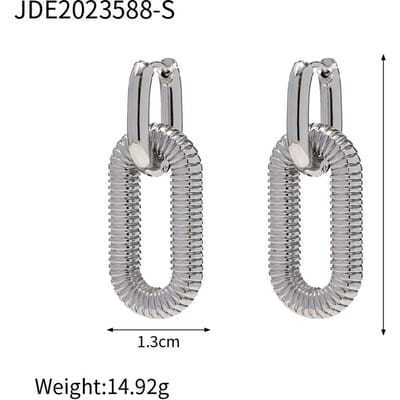 Boucles d'oreilles pendantes Chaîne Exagérée en Acier Inoxydable Youthway Plaqué Mode Romantique Charme Bijoux Pour Femmes Cadeau gray