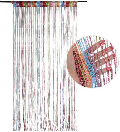 Deurgordijn met kwastjes - Deurgordijn - vliegengordijn - Decoratief gordijn - Woondecoratie - Geschikt voor deuropeningen - 91*200cm - Polyester - Regenboogkleuren