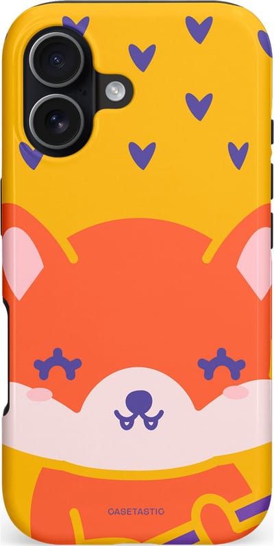 Casetastic hoesje geschikt voor Apple iPhone 17 - MagSafe - Dubbellaagse bescherming - Vossen beat - Fashion Case - Geel Oranje Wit