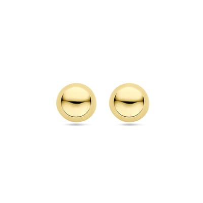 Zilver verguld (geel) oorknoppen half bol 14 mm 1 micron - 2103984