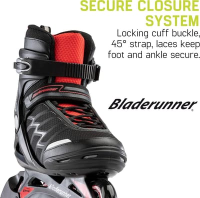 Skeelers Heren - Rolschaatsen - Recreatief Skaten - Ondersteunende Schaal - 80mm Wielen - Zwart Rood