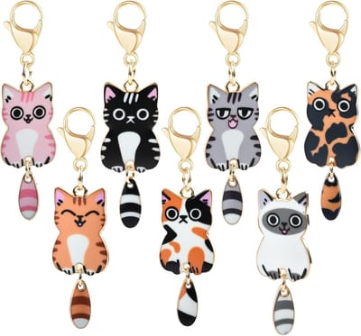 Kattensleutelhangers 7 stuks - Mini-kittens - Grappige decoratie - Perfect cadeau voor kattenliefhebbers - SnelShoppen