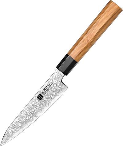 Professioneel Groentemes | Damascus staal (67 laags) | Octogonaal handvat van Olijfhout | Xinzuo PM8O Series