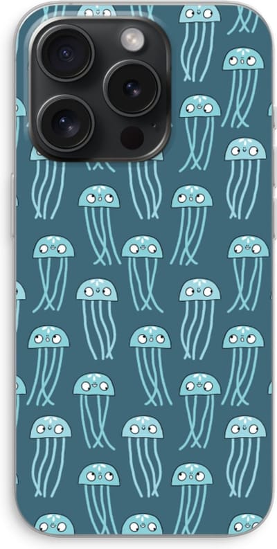 Case Company® - Hoesje geschikt voor iPhone 15 Pro hoesje - Kwallie - Soft Cover Telefoonhoesje - Bescherming aan alle Kanten en Schermrand