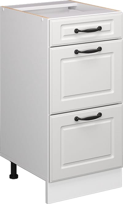 Vicco R-Line Keukenonderkast – 40 cm met laden, zonder werkblad Wit Landhuis