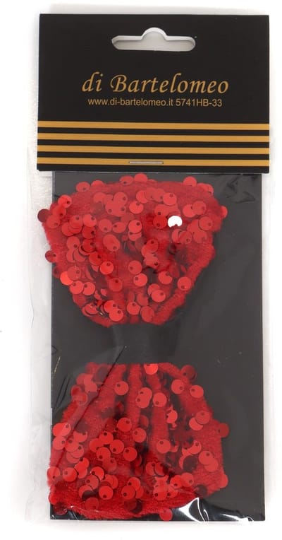 Paillettenstrikje rood - vlinderstrik