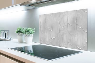 Spatscherm Keuken - Kookplaat Achterwand - Spatwand Fornuis - 80x55 cm - Verf - Patronen - Grijs - Aluminium - Wanddecoratie - Muurbeschermer - Hittebestendig