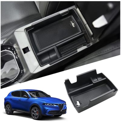 Dailygoods- Opbergbox Middenconsole - Organizer - Compatibel met Alfa Romeo Tonale 2022-2025 - Opbergvak - Handschoenenvak - Houdt de armleuningbox netjes - Opbergdoos