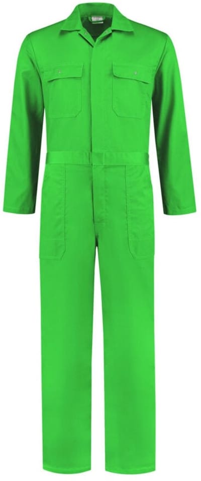 Top Rock Overall OVPK6535-007 drukknoop poly/katoen - Appelgroen - 52 - werken / verkleden / carnaval