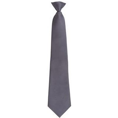 Premier Herenmode "Kleuren" Work Clip On Tie (Grijs)