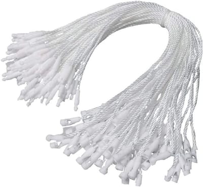 1000 stuks 7,5 inch nylon hangtag koord met kliksluiting voor prijskaartjes en labels