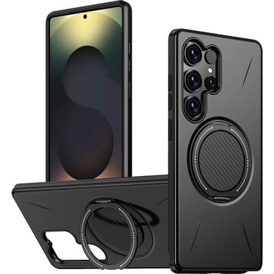 Luxe 360° Magnetische Beugel Case Voor Samsung Galaxy S25 S24 S23 Ultra S25FE S25Edge S24FE Voor Magsafe Armor Schokbestendige Cover Galaxy S23