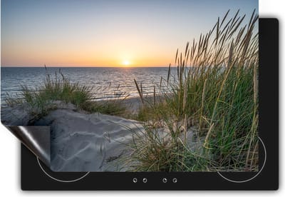 Chefcare Inductie Beschermer Strand en Zee vanuit de Duinen met Zonsondergang - 60x50 cm - Afdekplaat Inductie - Kookplaat Beschermer - Inductie Mat