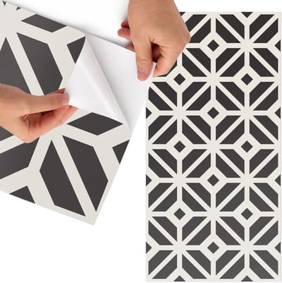 Tulup Meubelfolie - Zwart-wit patroon Wrapfolie Keuken - 65x130 cm - Zwart-wit Meubelfolie - Wrapfolie Keuken - Geometrische Meubelfolie - Decoratiefolie - Tafeldecoratie - Geometrie
