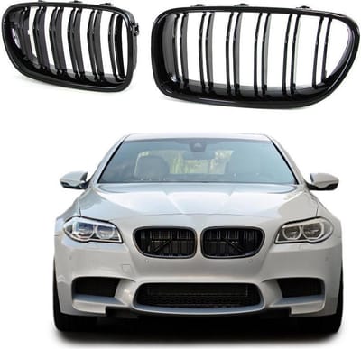 Grill Nieren Hoogglans Zwart Voor BMW 5 Serie F10 F11 – Sportgrill – Sedan Touring 2009-2017