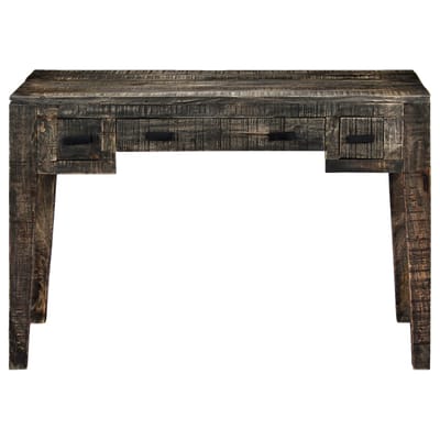 vidaXL - Bureau - 110x50x75 - cm - massief - mangohout - zwart