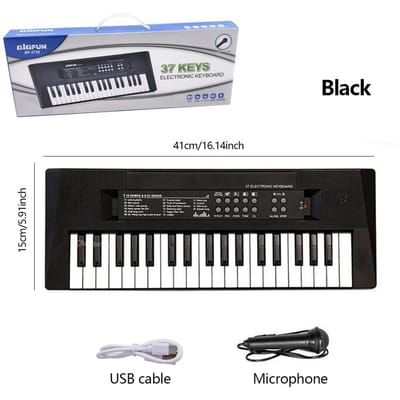 37 Toetsen Elektronische Piano Toetsenborden met Microfoon Oplaadbaar Educatief Speelgoed Muziekinstrument Cadeaus voor Jongens Meisjes