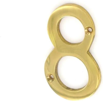 Deurnummer Beveiliging - Huisnummer Goud - Huis Identificatie - Messing Materiaal - 75mm Hoog - Goud