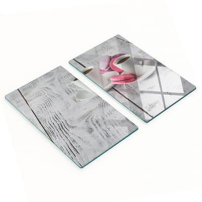 Keukenplanken van gehard glas met afbeeldingen van koffie en koekjes, 2x30x52 cm