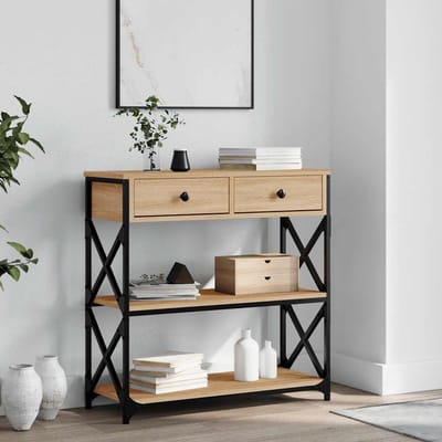 vidaXL - Wandtafel - 75x28x75 - cm - bewerkt - hout - sonoma - eikenkleurig