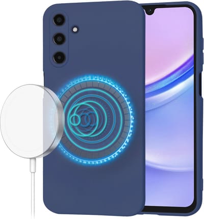 Hoesje geschikt voor Samsung Galaxy A15 4G/5G - Techsuit Soft Flex Silicone Back Cover - Geschikt voor MagSafe - Navy Blue