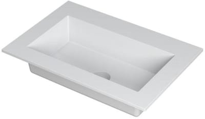 INK Kraft Wastafel Enkele Bak Zonder Kraangat - 700x450x10 mm - Mat Wit