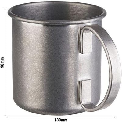 GGM Gastro (6 Stück) Becher - MOSCOW MULE - 450ml - Silber - mit Chrom-Henkel