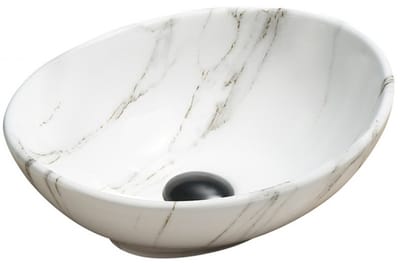 Mexen Elza opzetwastafel 40 x 33 cm, witte steen - 21014091