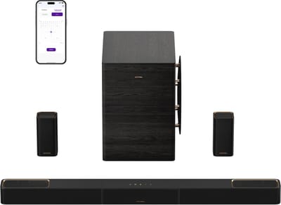 ULTIMEA Skywave Series - 7.1.4 Soundbar voor tv - Draadloze Subwoofer en 2 Draadloze Achter Surrounds - Zwart