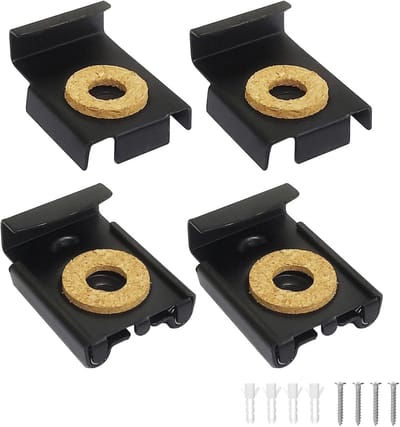 8 Pcs Spring Loaded Mirror Hanger Clips - Unframed Mirror Mount Clips met Plugs en Schroeven - Voor Badkamer en Toilet Mirror Fixing en Decoratie - Zwart Kleur