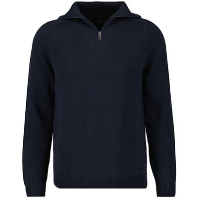 Ragman Trui Cotton Troyer Zip Raglan Sleeve Marine / male