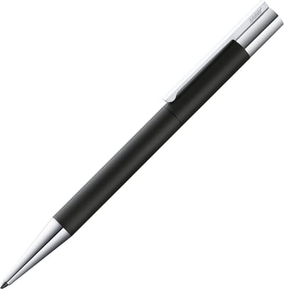 LAMY scala balpen 280 – van roestvrij staal – in matzwart, met draaisysteem, schrijfdikte M, grootvulling in zwart