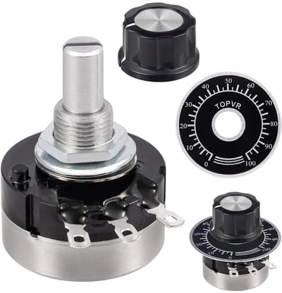 Draaipotentiometer - Variabele weerstand Potentiometer - Snelheidsregeling aanpassen - Koolstoffilm element - 500 K Ohm - Zilver