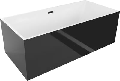 Mexen Nita vrijstaande badkuip 170 x 80 , wit/zwart, zwarte overloop - 52091708075-70