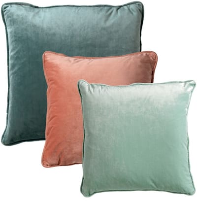 Dutch Decor - KUSSENSET - 3-delig - Velvet Layers - 60x60 cm, 45x45 cm - inclusief binnenkussens - groen, roze - Met Ritssluiting – Decoratie Kussens - Comfortabele kussentjes voor op de Bank