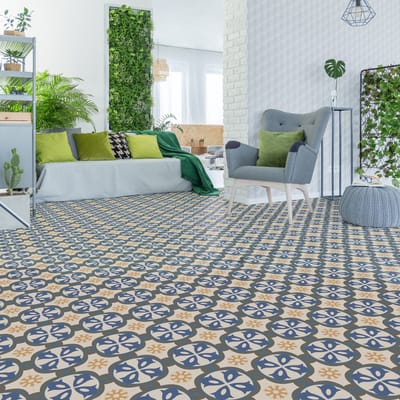 Antislip vloerstickers met beschermende coating - EDUARDA vloertegels - 1 sticker van 60x100 cm