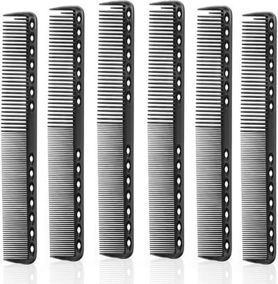 Professionele Hittebestendige Fijne en Middelgrote Haarsnijkam - 6 Stuks voor Alle Haartypes